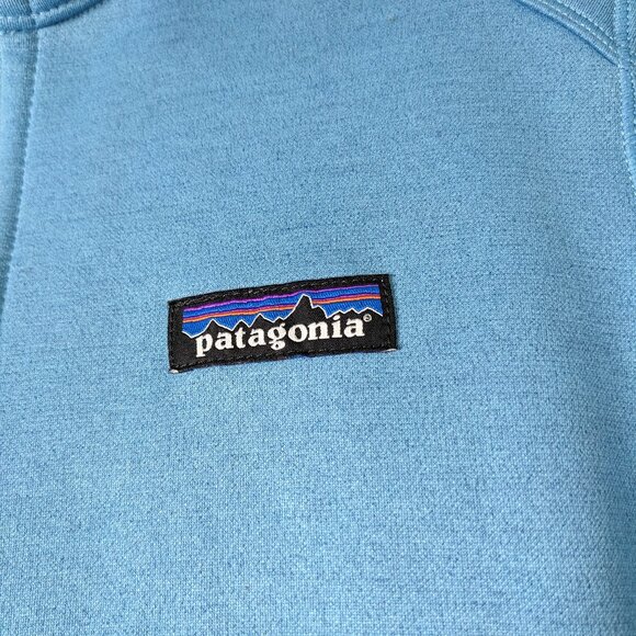 Patagonia Tech Fleece Jacket Light Blue Full Zip Jacket Zippered Pockets Small - Picture 2 of 14